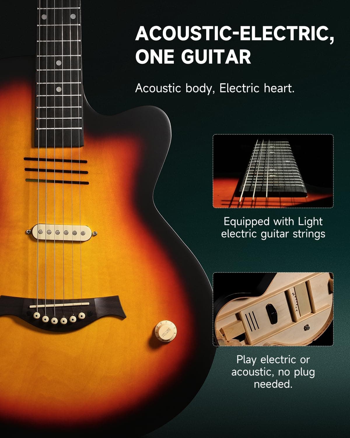 Guitarra Electroacustica Moukey Mk3064 Sunburst 2