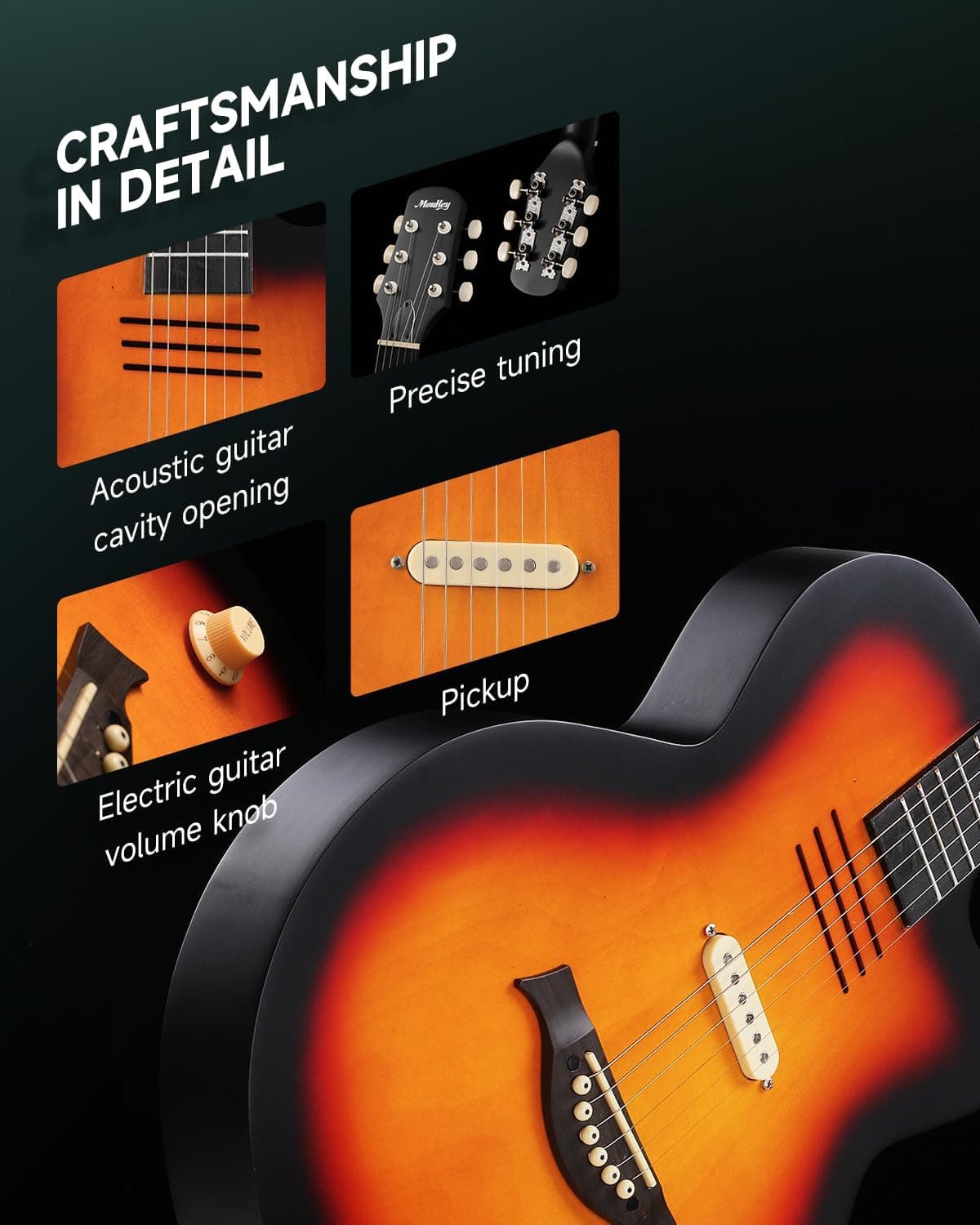 Guitarra Electroacustica Moukey Mk3064 Sunburst 3