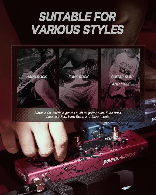 Pedal Donner EC7481 Miyavi Signature Bloodsteel Triple Pedal 6