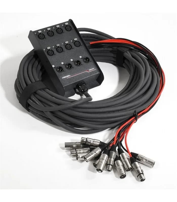 MEDUSA 10 MTS 8 CANALES XLR 4 SALIDAS XLR MACHOS PROEL EBN804LU10