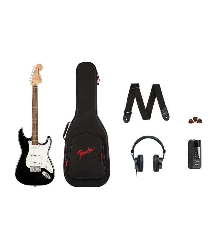 COMBO GUITARRA ELÉCTRICA FENDER SQUIER PK AF STRAT BLK MICRO US EU JP 2