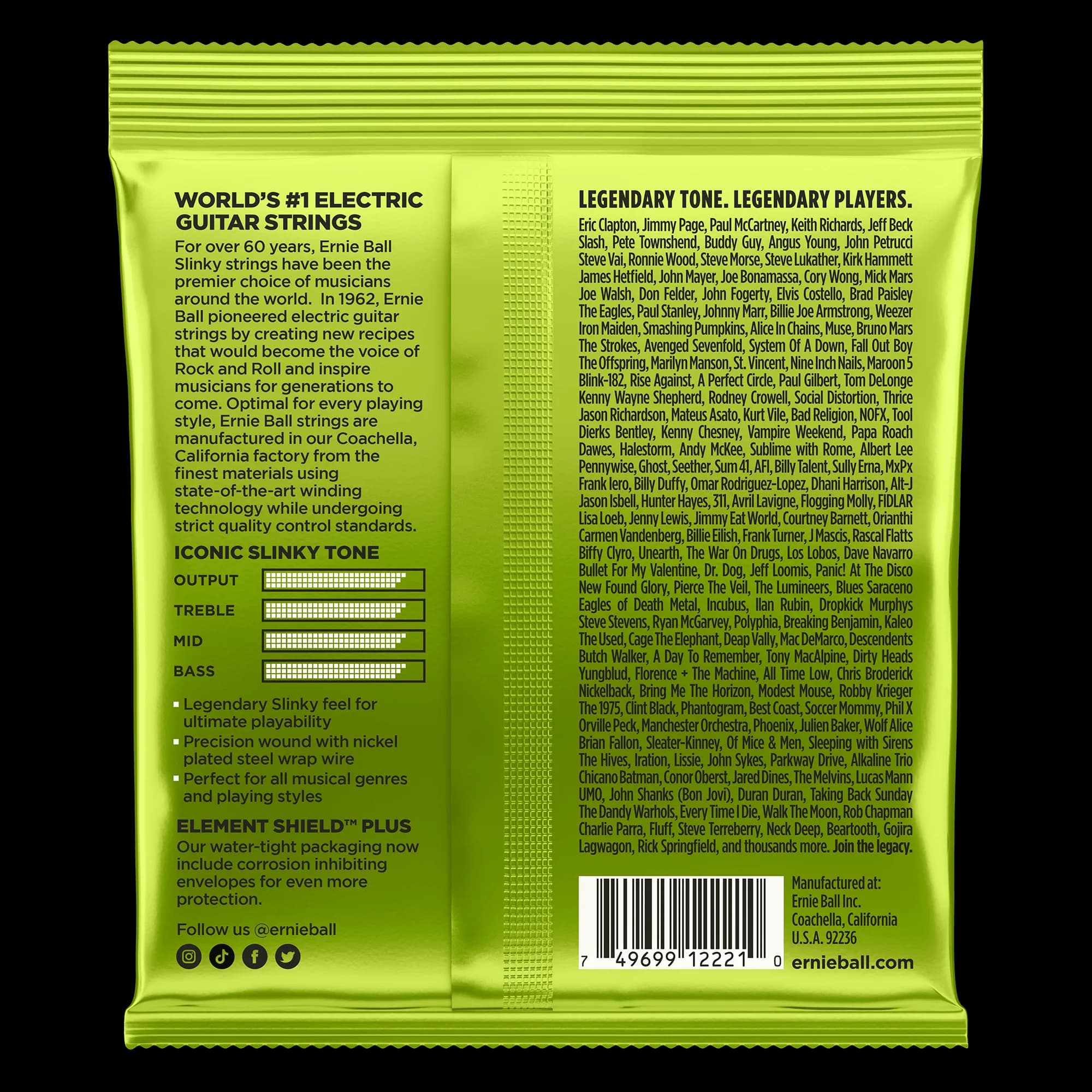 Encordado Ernie Ball Guitarra Electrica 2221 10-46 2