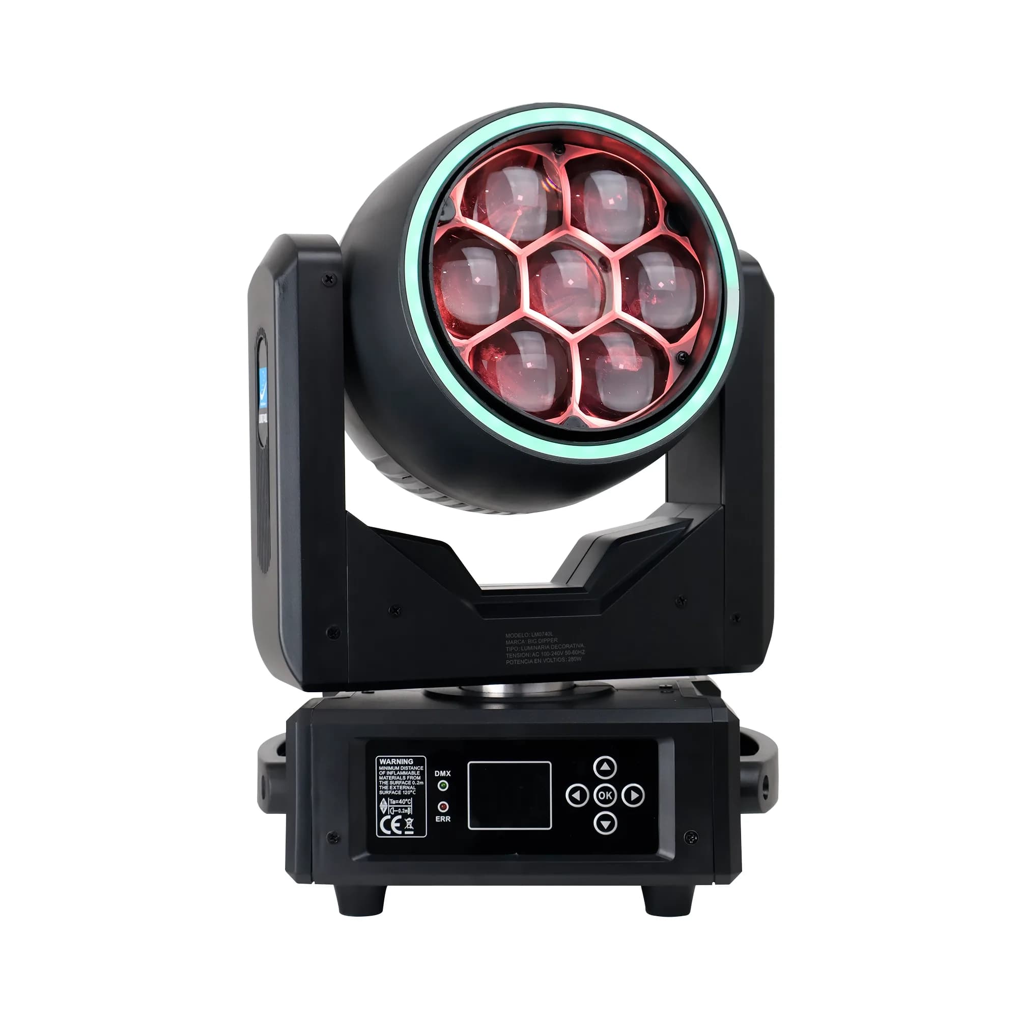 Cabeza Móvil BIG DIPPER LM0740L 7x40W RGBW Bee Eye Zoom Beam Wash 4