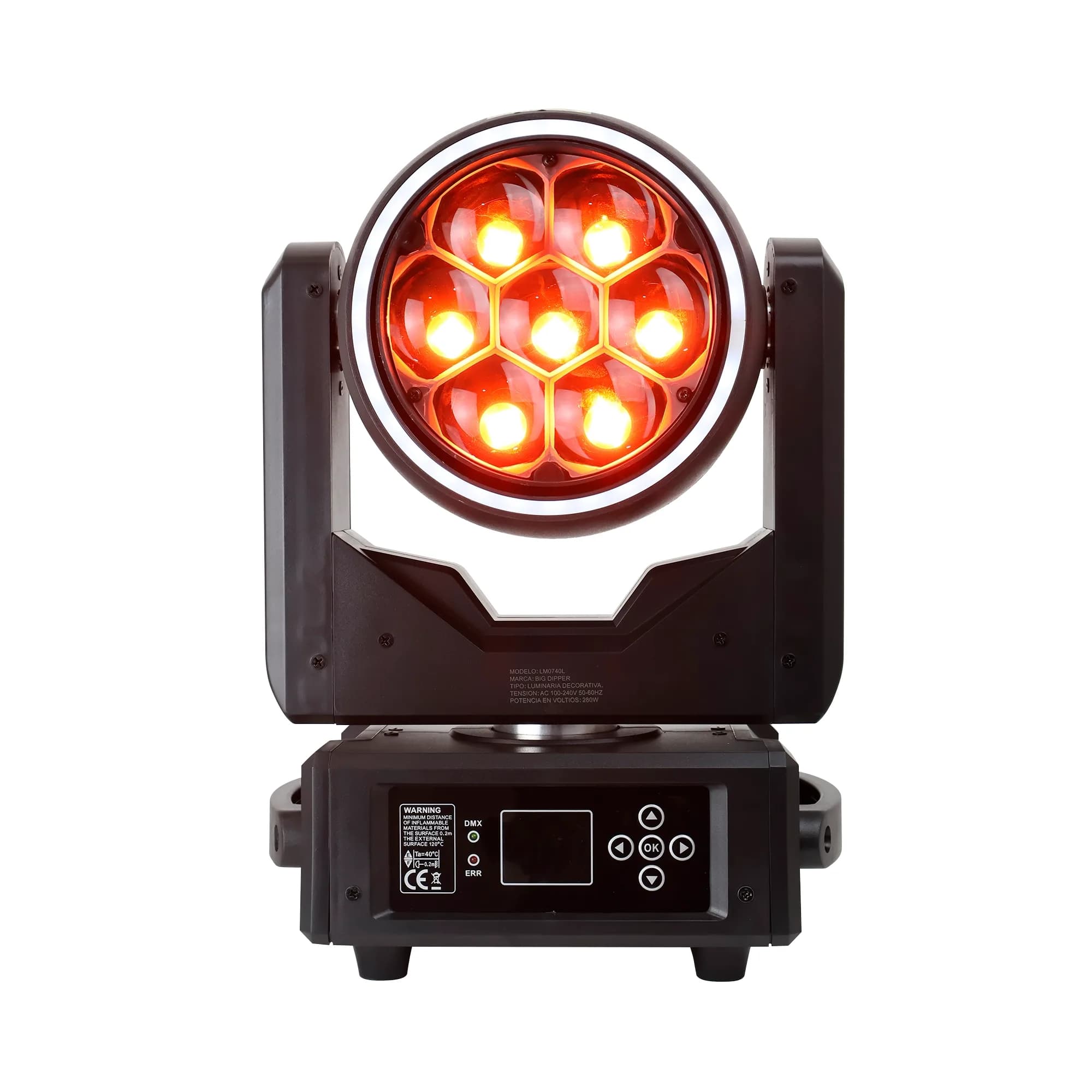 Cabeza Móvil BIG DIPPER LM0740L 7x40W RGBW Bee Eye Zoom Beam Wash 5